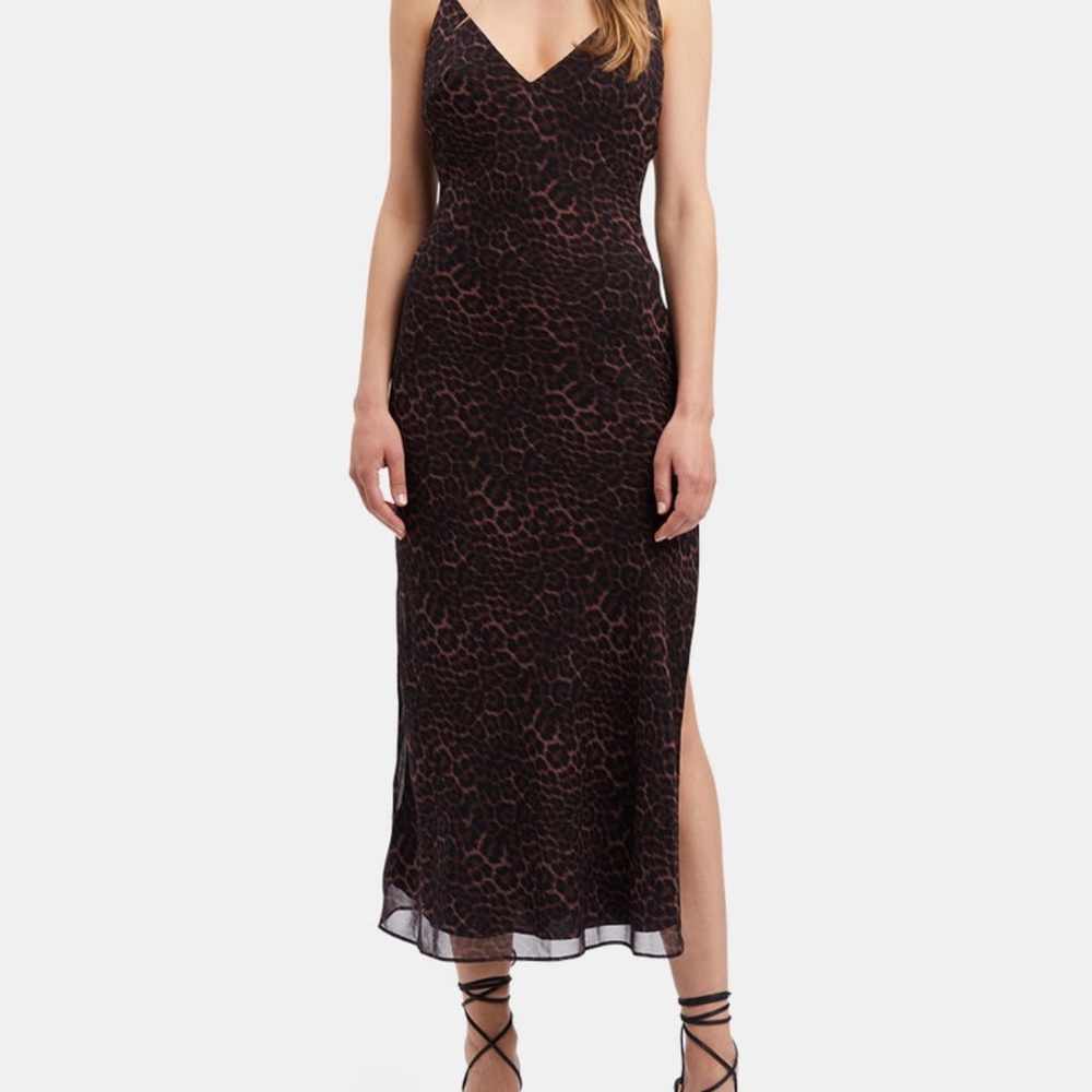 Bardot leopard print midi dress